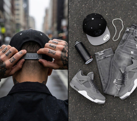 Skull Snapback Black & Silver