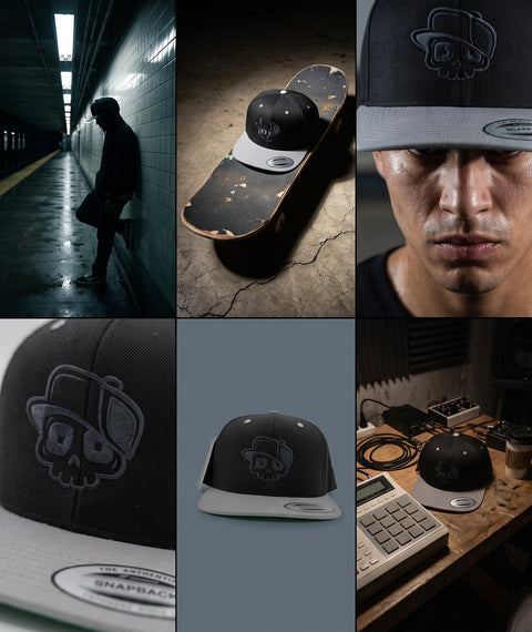Skull Snapback Black & Silver