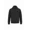 A black pullover hoodie with a small black circular logo on the left chest, displayed on a clean white background.