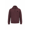 A dark burgundy pullover hoodie with a small black circular logo on the left chest, displayed on a clean white background.