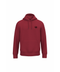 A dark red pullover hoodie with a small black circular graphic on the left chest, displayed on a clean white background.