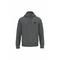 A dark gray pullover hoodie with a small black circular logo on the left chest, displayed on a clean white background.