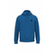 A royal blue pullover hoodie with a small black circular graphic on the left chest, displayed on a clean white background.