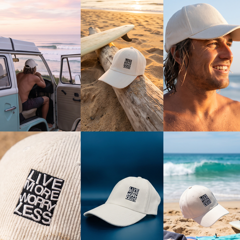 Live More. Worry Less. Corduroy Cap | Boné do Bairro
Premium corduroy cap with embroidered Live More. Worry Less. artwork. Designed for everyday adventures and simple moments.